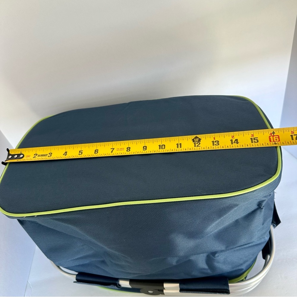 Eternal Lifestyle Insulated Folding Picnic Basket Navy Blue 18x11x14 Cooler Tote - Picture 5 of 17